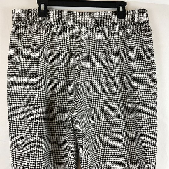 Alice & Olivia Houndstooth Classics Pants 14 Black White Elastic Waist Jogger - Picture 7 of 10